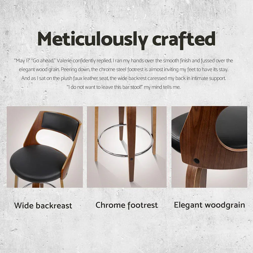 Artiss 4x Bar Stools Swivel Leather Chair 65cm - Mekamart Australia