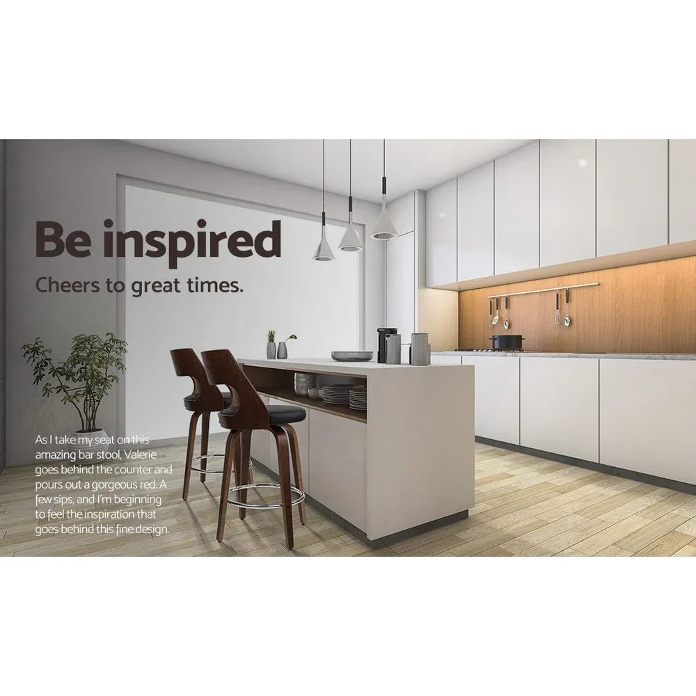 Artiss 4x Bar Stools Swivel Leather Chair 76cm - Mekamart Australia