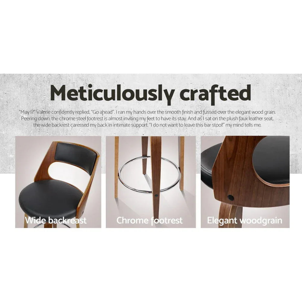 Artiss 4x Bar Stools Swivel Leather Chair 76cm - Mekamart Australia