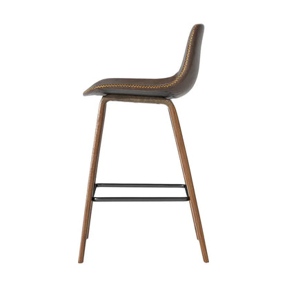 Artiss Bar Stools Kitchen Counter Barstools Leather Wooden Chairs x2 - Mekamart Australia