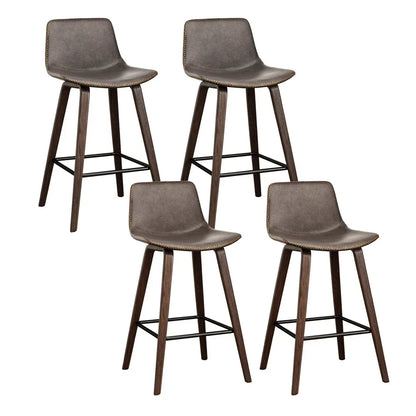 Artiss 4x Bar Stools Vintage Leather Wooden - Mekamart Australia