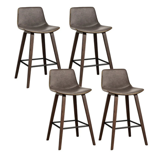 Artiss 4x Bar Stools Vintage Leather Wooden - Mekamart Australia