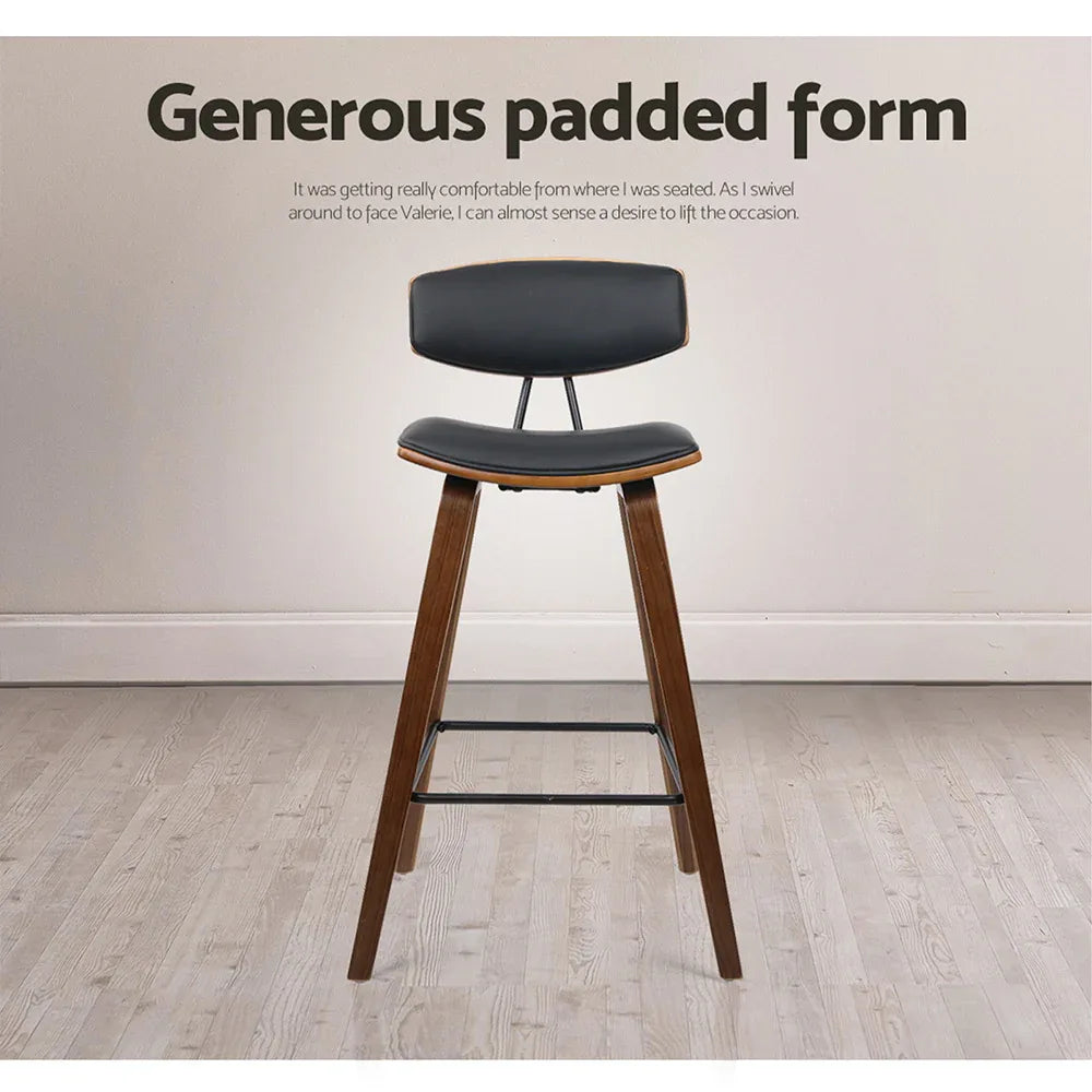 Artiss 2x Bar Stools Leather Padded w/Backrest - Mekamart Australia