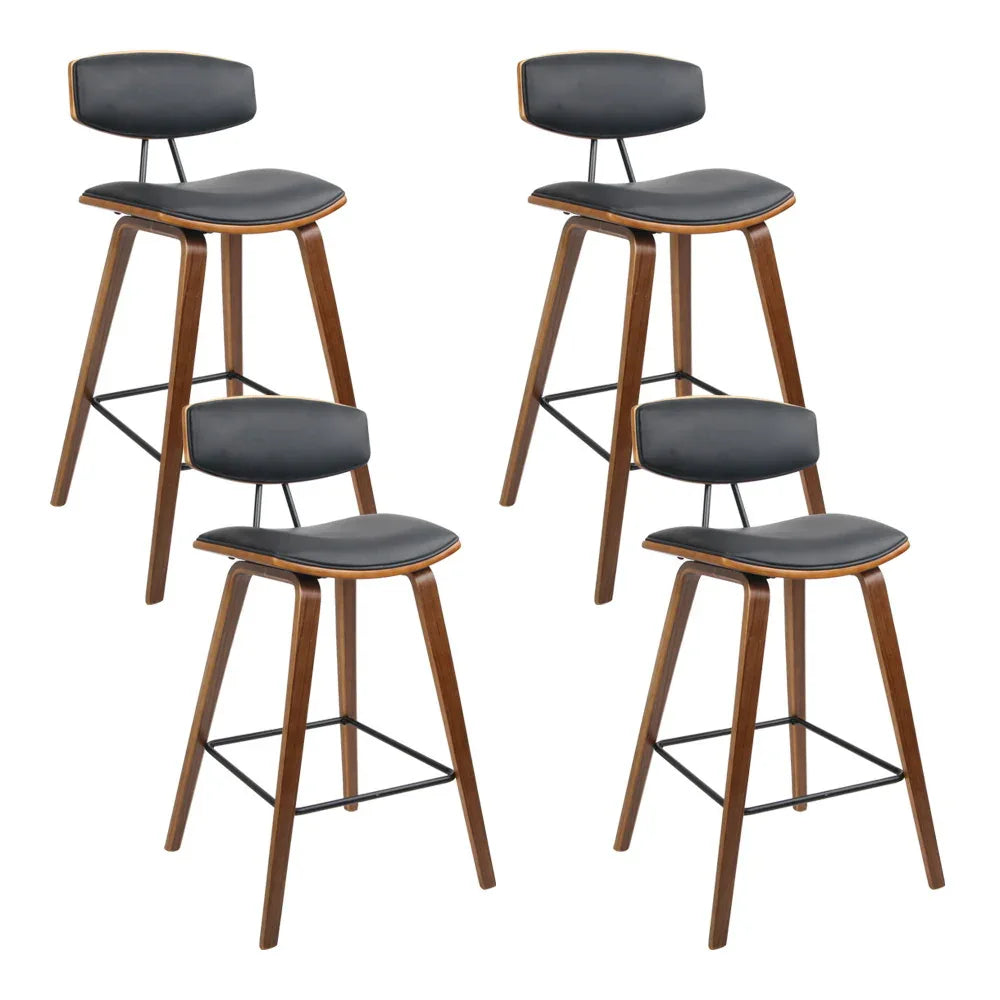 Artiss 4x Bar Stools Leather Padded w/Backrest - Mekamart Australia