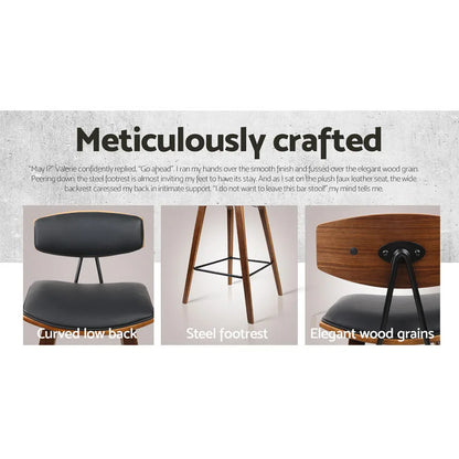 Artiss 4x Bar Stools Leather Padded w/Backrest - Mekamart Australia