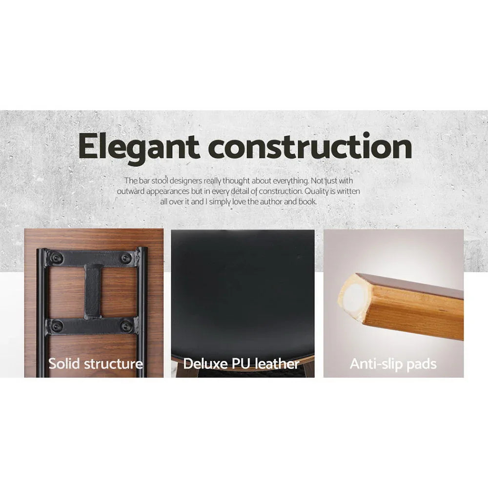 Artiss 4x Bar Stools Leather Padded w/Backrest - Mekamart Australia
