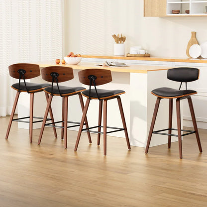 Artiss 4x Bar Stools Leather Padded w/Backrest - Mekamart Australia