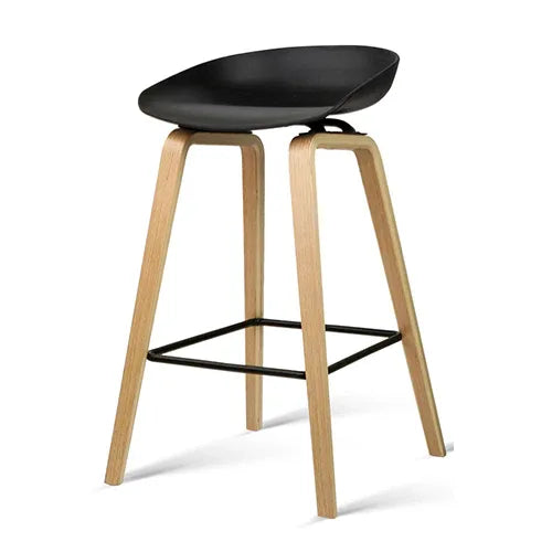 4x Artiss Bar Stools Kitchen Counter Stool Dining Chairs Wooden Black - Mekamart Australia
