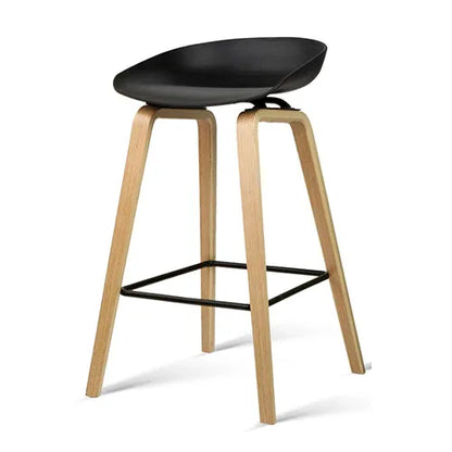 4x Artiss Bar Stools Kitchen Counter Stool Dining Chairs Wooden Black - Mekamart Australia