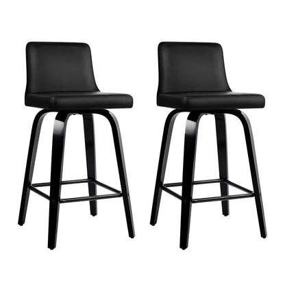 Artiss Bar Stools Kitchen Leather Barstools Swivel Wooden Chairs X2 - Mekamart Australia