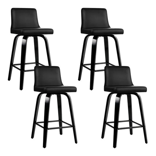 Artiss Bar Stools Kitchen Leather Barstools Swivel Wooden Chairs X4 - Mekamart Australia
