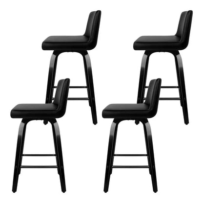 Artiss Bar Stools Kitchen Leather Barstools Swivel Wooden Chairs X4 - Mekamart Australia