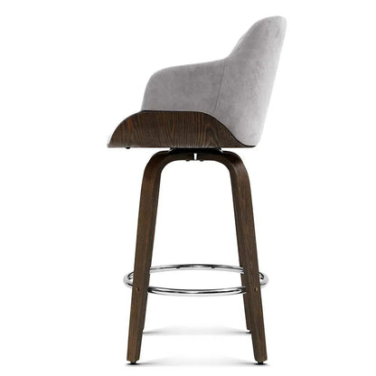 Artiss 2x Bar Stools Swivel Velvet Padded Wooden - Mekamart Australia
