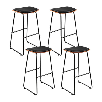 Artiss 4x Bar Stools Leather Padded Metal - Mekamart Australia