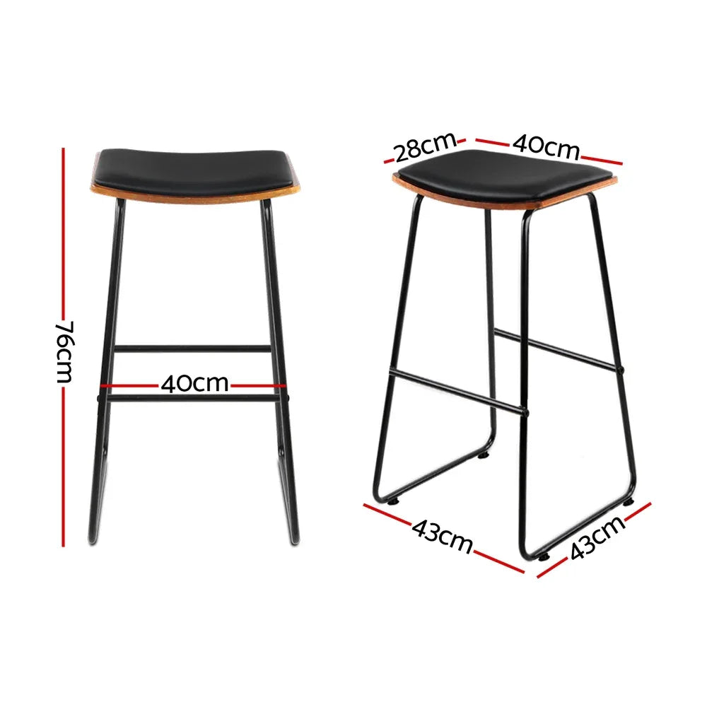 Artiss 4x Bar Stools Leather Padded Metal - Mekamart Australia