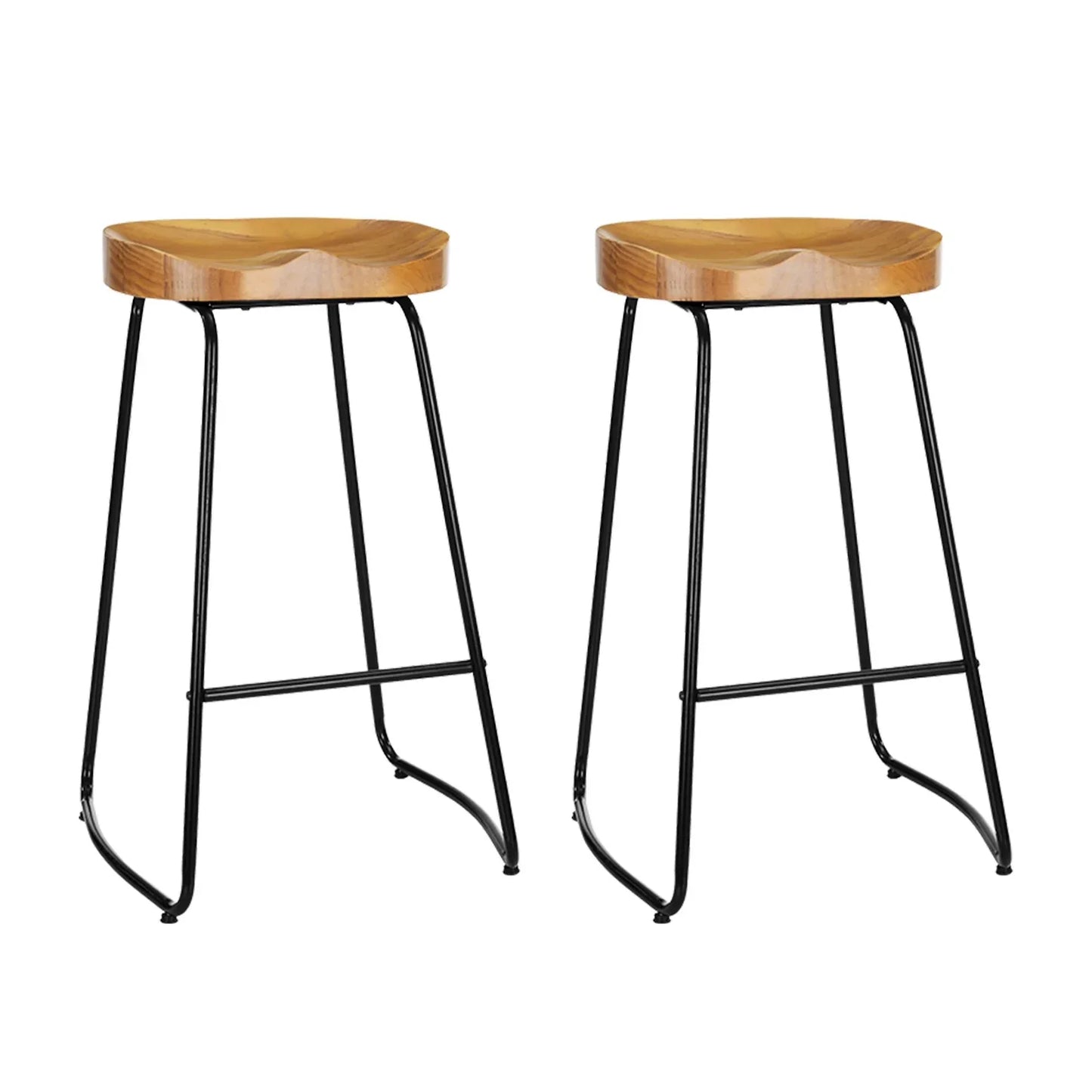 Artiss 2x Bar Stools Tractor Seat 75cm Wooden - Mekamart Australia