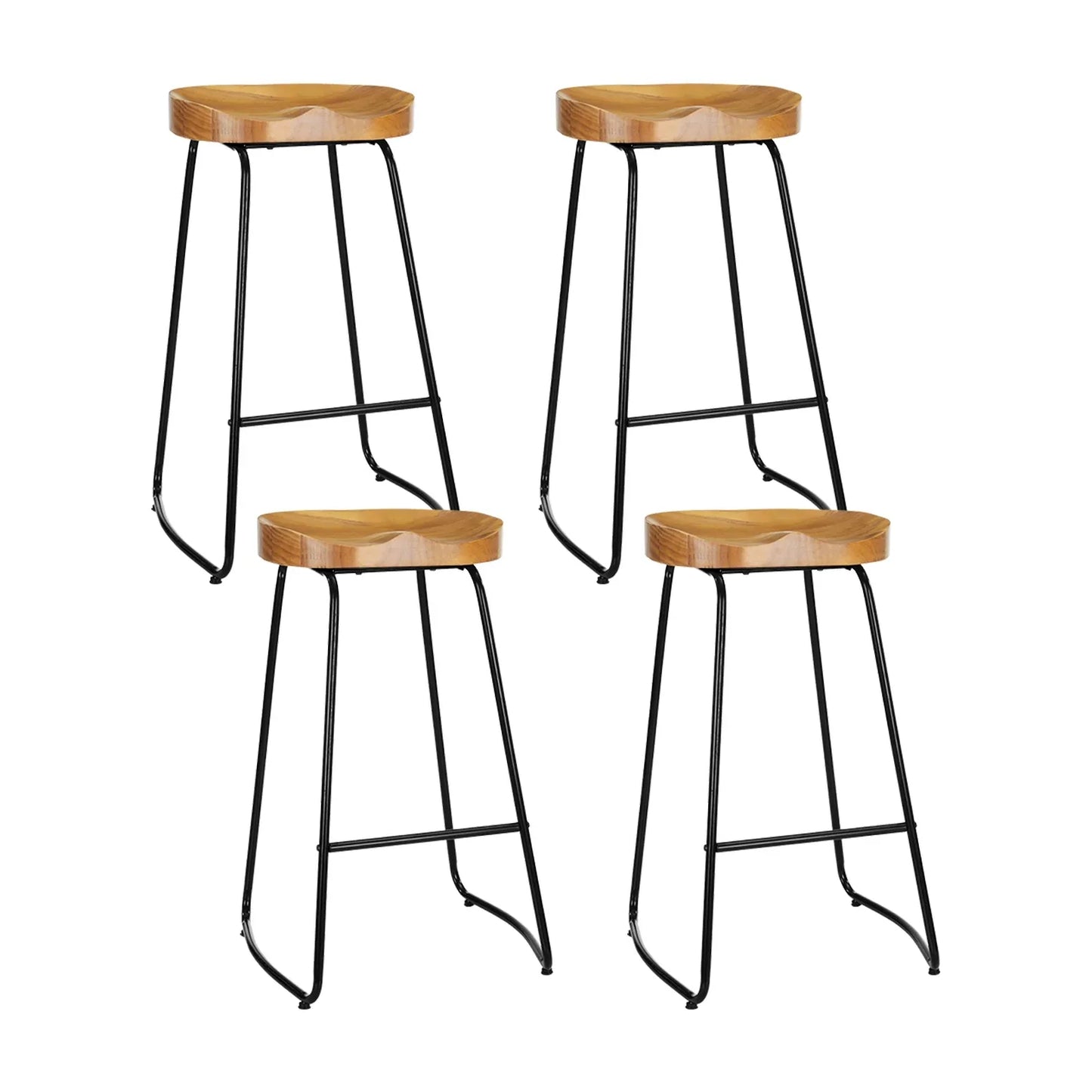 Artiss 4x Bar Stools Tractor Seat 75cm Wooden - Mekamart Australia