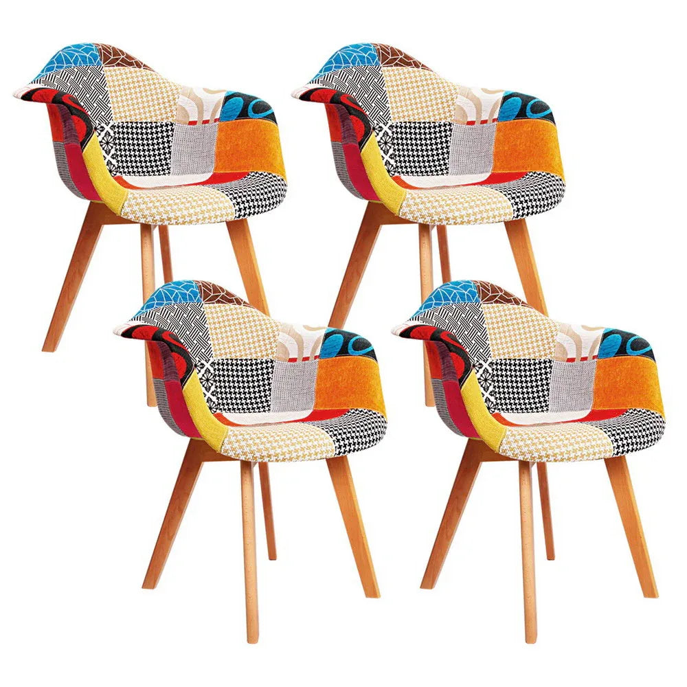 Artiss Dining Chairs Set of 4 Fabric Retro Replica DSW - Mekamart Australia