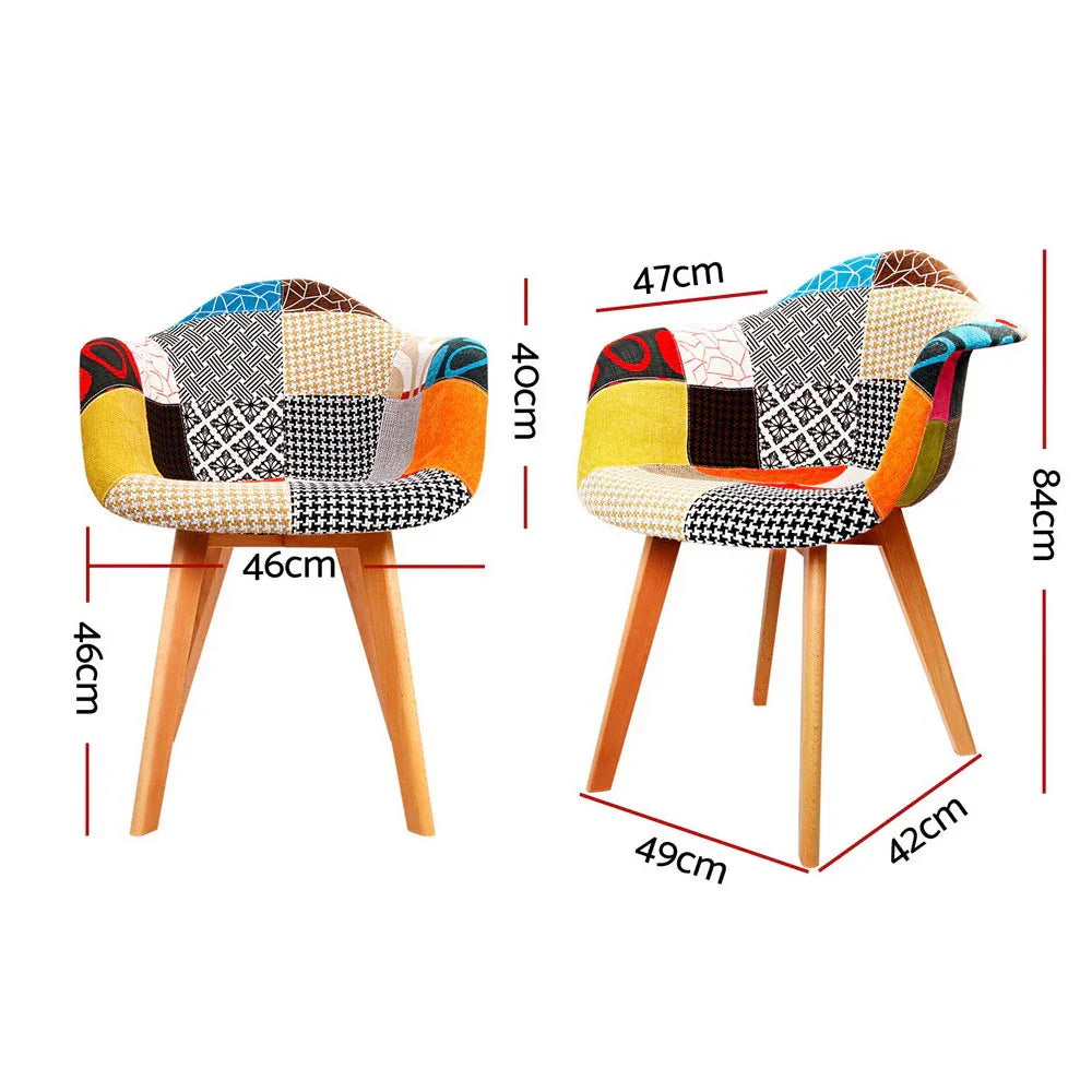 Artiss Dining Chairs Set of 4 Fabric Retro Replica DSW - Mekamart Australia
