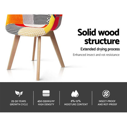 Artiss Dining Chairs Set of 4 Fabric Retro Replica DSW - Mekamart Australia