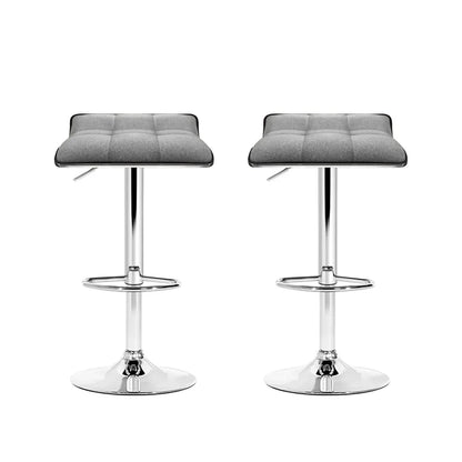 Artiss 2x Bar Stools Linen Padded Gas Lift - Mekamart Australia