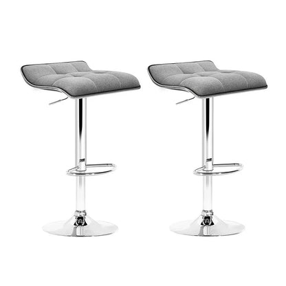 Artiss 2x Bar Stools Linen Padded Gas Lift - Mekamart Australia