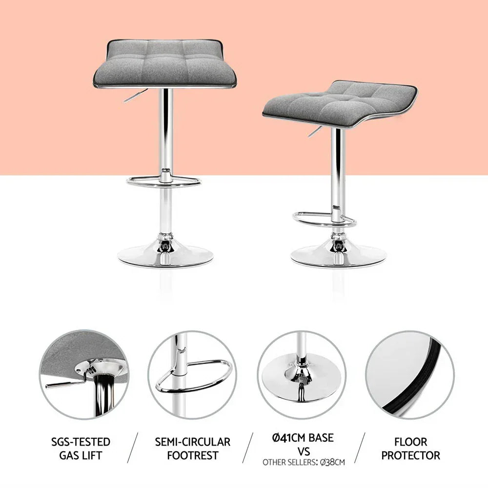 Artiss 4x Bar Stools Linen Padded Gas Lift - Mekamart Australia