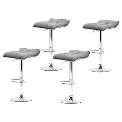 Artiss 4x Bar Stools Linen Padded Gas Lift - Mekamart Australia