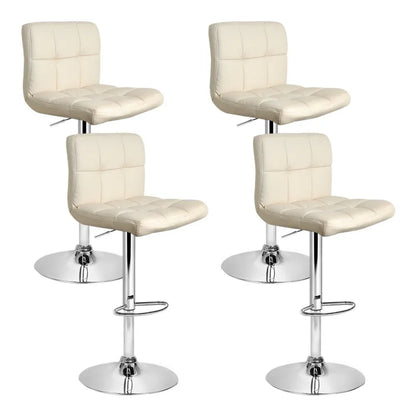 Artiss 4x Bar Stools Leather Gas Lift Beige - Mekamart Australia