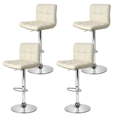 Artiss 4x Bar Stools Leather Gas Lift Beige - Mekamart Australia