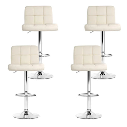 Artiss 4x Bar Stools Leather Gas Lift Beige - Mekamart Australia