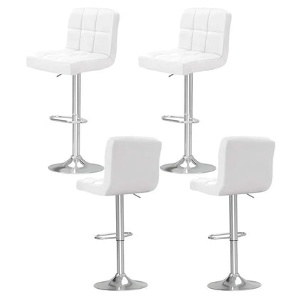Artiss 4x Bar Stools Leather Gas Lift White - Mekamart Australia