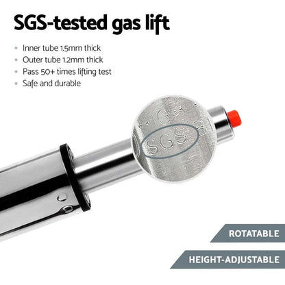 Artiss 4x Bar Stools Leather Gas Lift White - Mekamart Australia