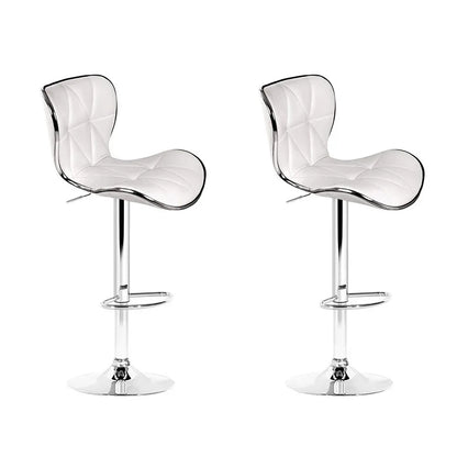 Artiss 2x Bar Stools Gas Lift Leather Seat White - Mekamart Australia