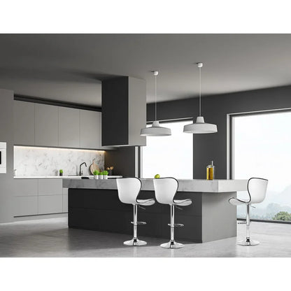 Artiss 4x Bar Stools Gas Lift Leather Seat White - Mekamart Australia