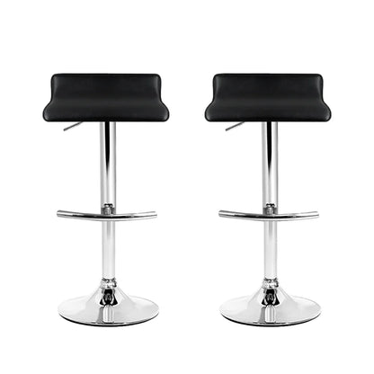 Artiss 2x Bar Stools Adjustable Gas Lift Chairs Black - Mekamart Australia