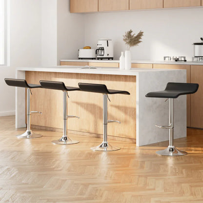 Artiss 4x Bar Stools Adjustable Gas Lift Chairs Black - Mekamart Australia