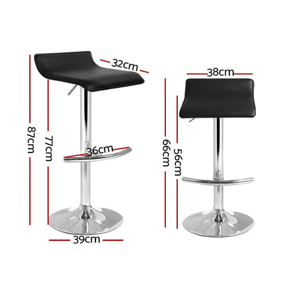 Artiss 4x Bar Stools Adjustable Gas Lift Chairs Black - Mekamart Australia