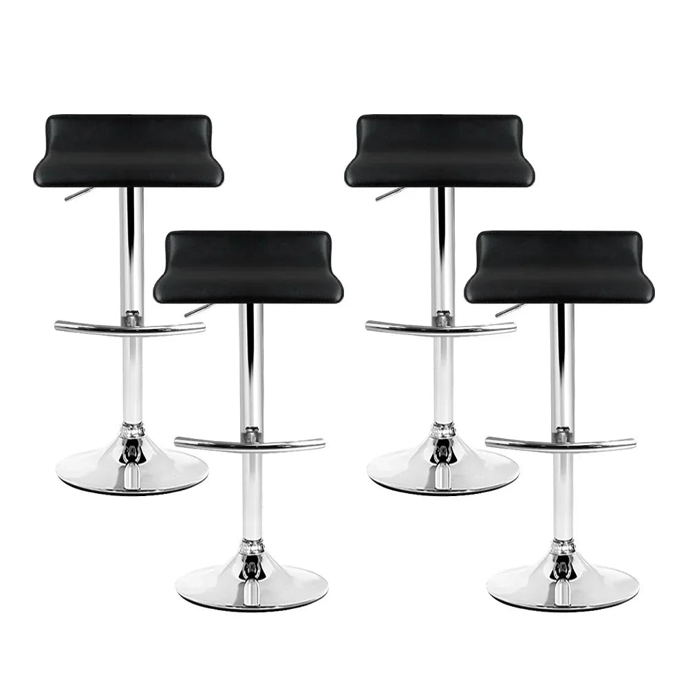 Artiss 4x Bar Stools Adjustable Gas Lift Chairs Black - Mekamart Australia