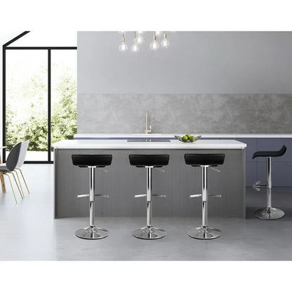Artiss 4x Bar Stools Adjustable Gas Lift Chairs Black - Mekamart Australia