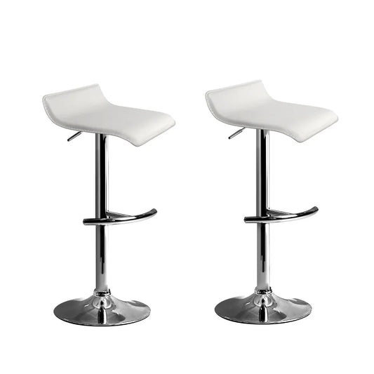 Artiss 2x Bar Stools Adjustable Gas Lift Chairs White - Mekamart Australia