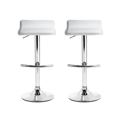 Artiss 2x Bar Stools Adjustable Gas Lift Chairs White - Mekamart Australia