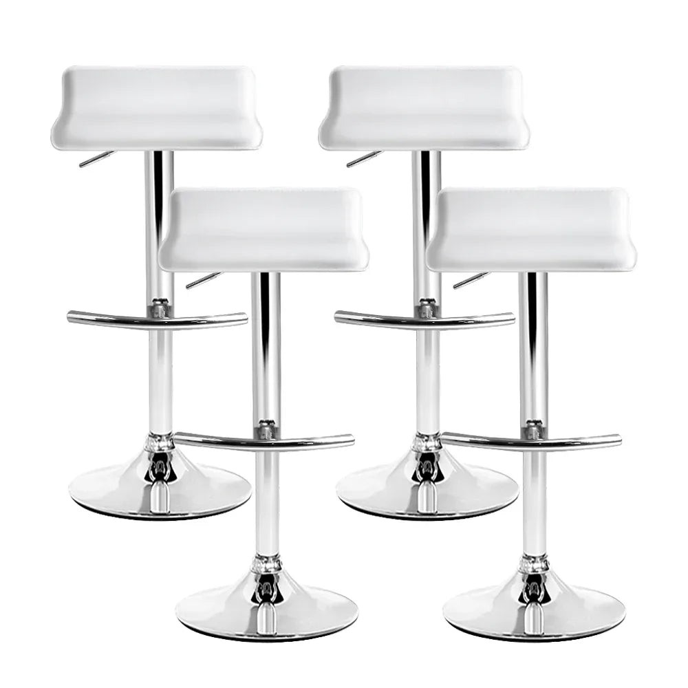 Artiss 4x Bar Stools Adjustable Gas Lift Chairs White - Mekamart Australia