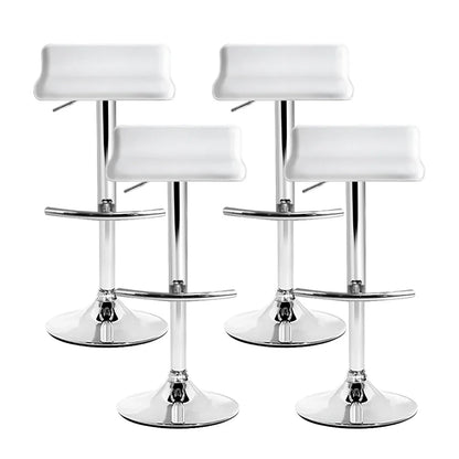 Artiss 4x Bar Stools Adjustable Gas Lift Chairs White - Mekamart Australia