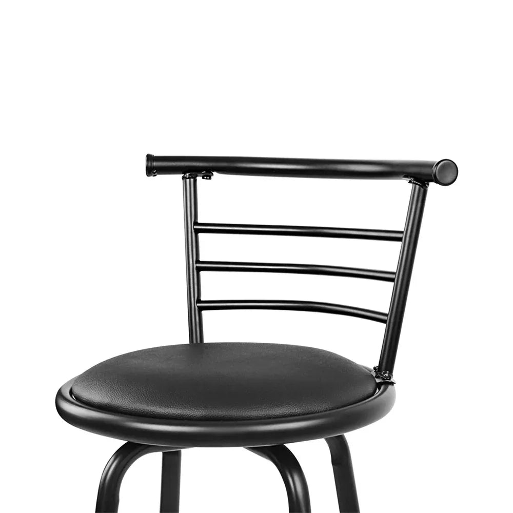 Artiss 2x Bar Stools Swivel Leather Padded Metal - Mekamart Australia