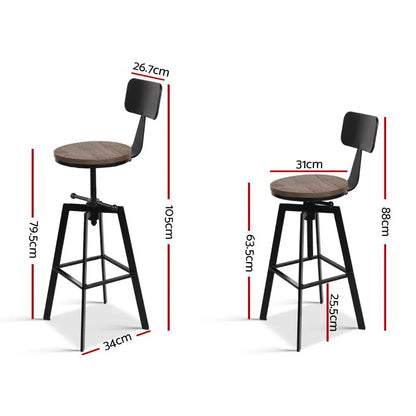 Artiss Bar Stools Kitchen Counter Chairs Vintage Metal Chairs - Mekamart Australia