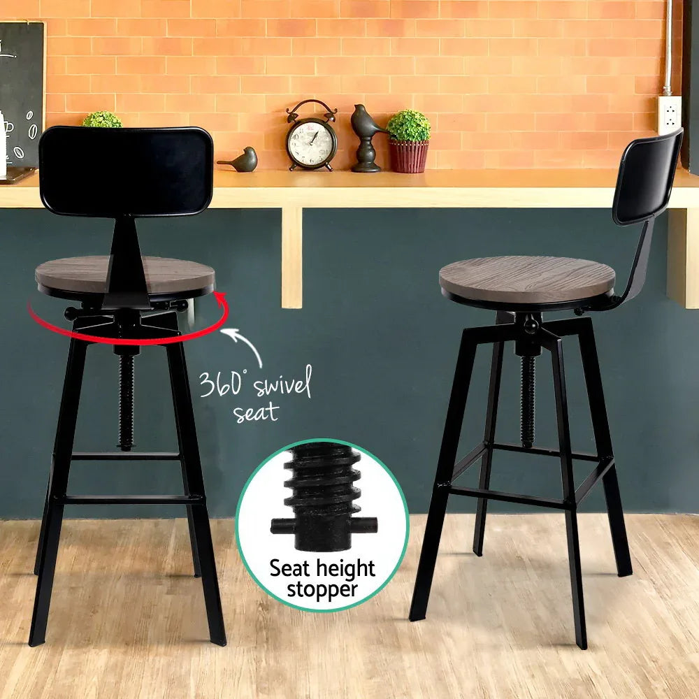 Artiss Bar Stools Kitchen Counter Chairs Vintage Metal Chairs - Mekamart Australia