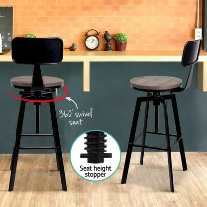 Artiss Bar Stools Kitchen Counter Chairs Vintage Metal Chairs - Mekamart Australia