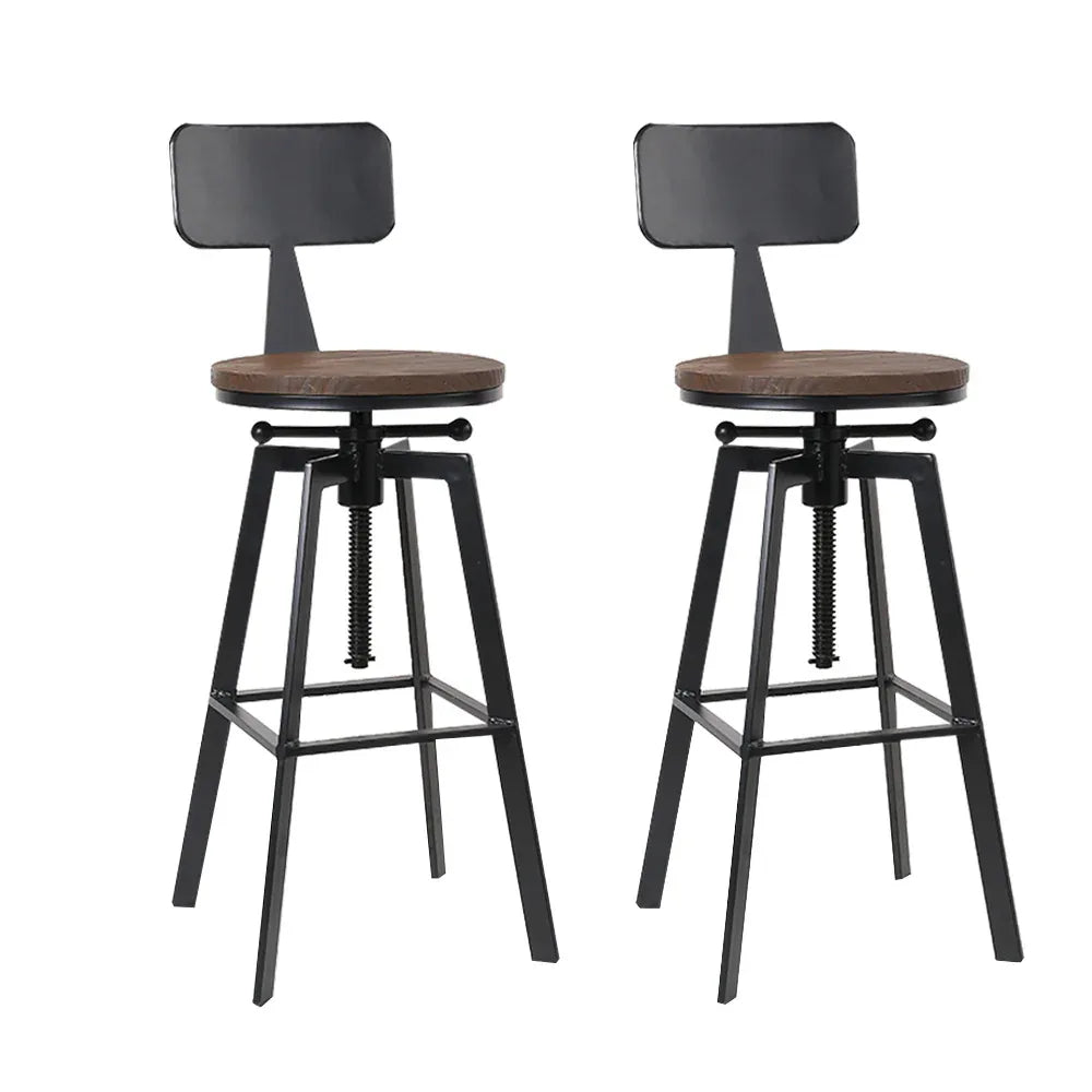 Artiss Bar Stools Kitchen Counter Chairs Vintage Metal Chairs x2 - Mekamart Australia
