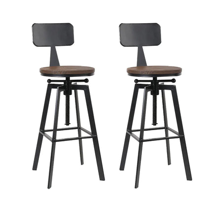 Artiss Bar Stools Kitchen Counter Chairs Vintage Metal Chairs x2 - Mekamart Australia